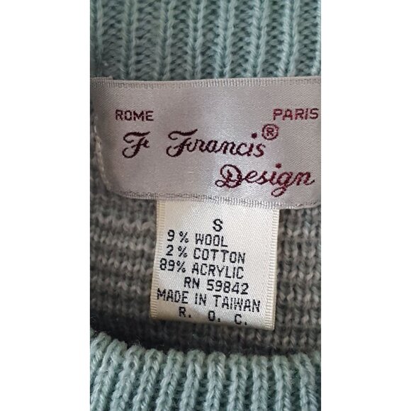 Vintage Womens Sweater Pullover Small Green Wool Acrylic Blend Southwest Native - Picture 7 of 7